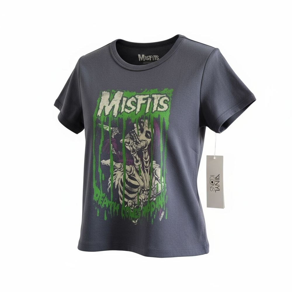 Vinyl Icons 'Misfits' Band Tee Grey Blue Women's Size Medium NWT - Picture 15 of 15